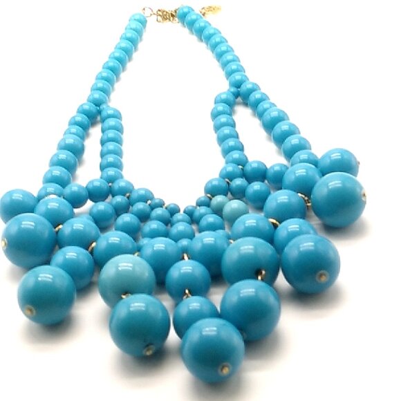 Erica Lyons Faux Turquoise Beaded Statement Necklace - Picture 8 of 12